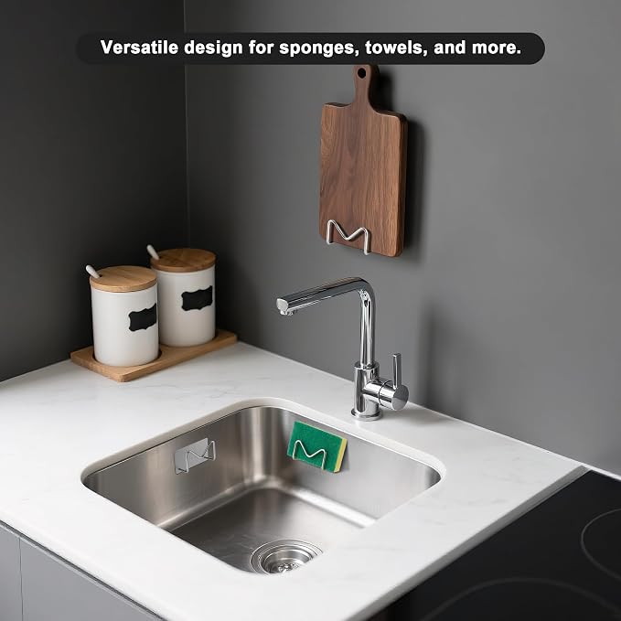 2-Pack Stainless Steel Sponge Holder, Kitchen Sink Caddy Organizer, SUS304 - Image 5