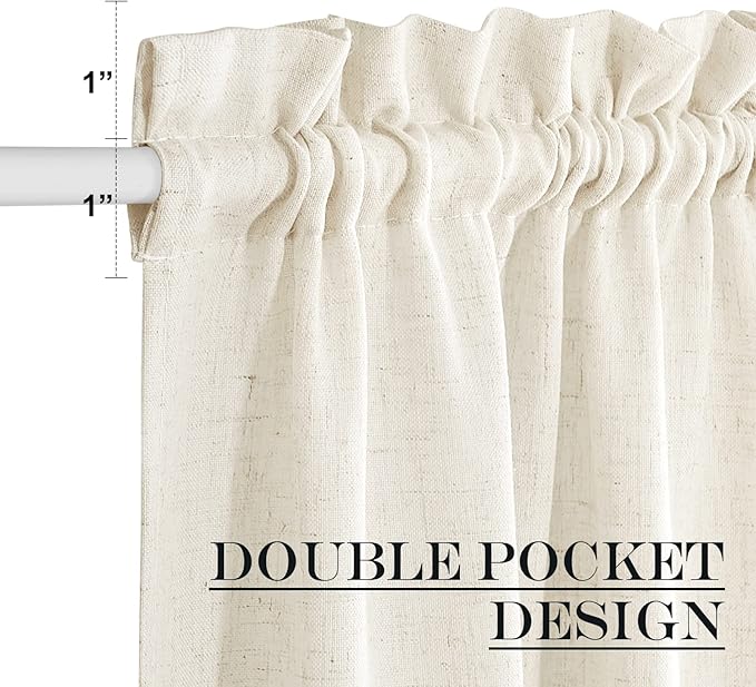 NICETOWN Door Window Curtains 80 inch Length, Farmhouse Linen Textured Front - Image 6