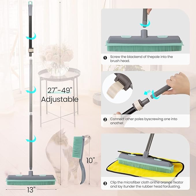 Conliwell Rubber Broom Carpet Rake - Image 4
