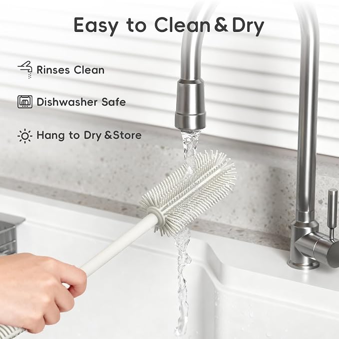 Silicone Cleaning Brush Kit, Water Bottle and Straw Cleaner Brush Set - Image 3
