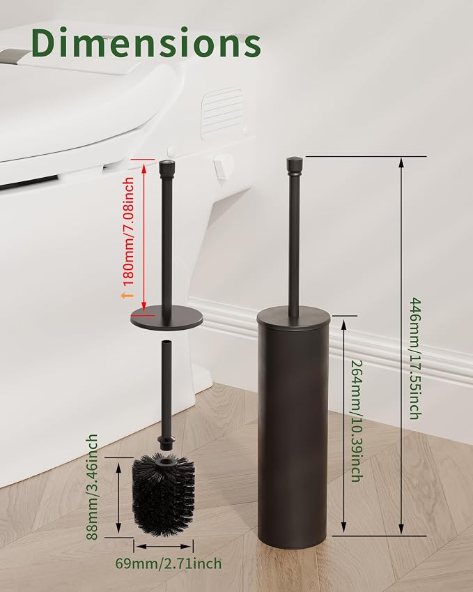 Toilet Brush and Holder Set, Toilet Bowl Brush - Image 8