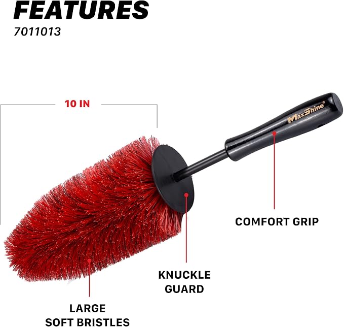 Maxshine Wheel & Rim Brush 10” – Large Soft Bristle PP Material - Image 2