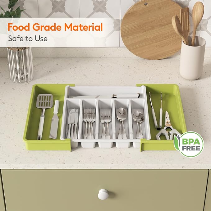 Lifewit Silverware Drawer Organizer, Expandable Utensil Tray - Image 6