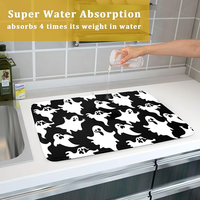 Halloween Bat Ghosts Dish Drying Mat - Image 7