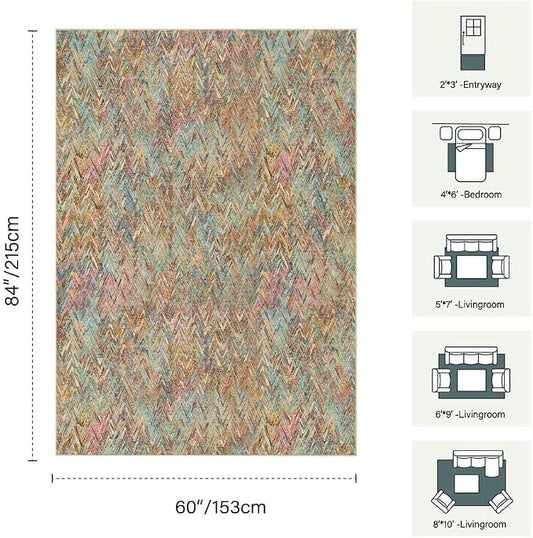 5x7 Washable Area Rugs for Bedroom & Living Room - Image 2