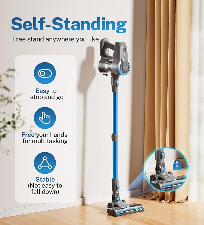 DEVOAC Cordless Vacuum Cleaner, Ultra-Lightweight Stick Vacuum, 2200mAh Battery - Image 6
