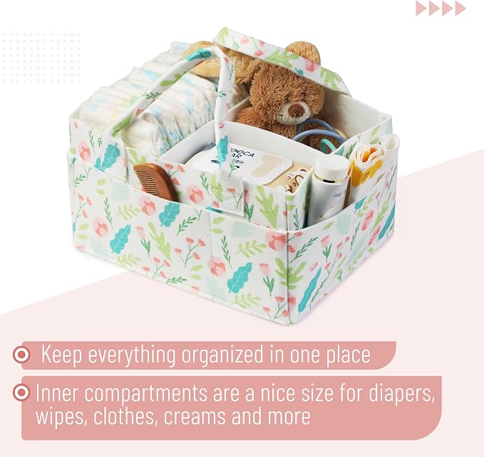 Mr. Pen- Baby Diaper Caddy Organizer, Blooming Palette, Diaper Organizer - Image 4