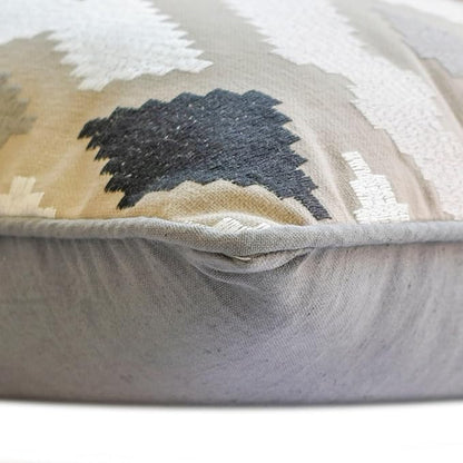 The HomeCentric King/Queen/Twin Beige Decorative Bed Runner Twin 53"x18" Bed Runner Without Pillow Cover, Embroidery,Aztec Bed Scarf on Linen Fabric - Thread Tale