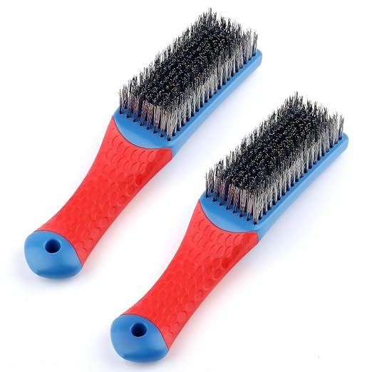 2Pcs Wire Brushes for Cleaning 6.3 Inch Heavy Duty Stainless Steel Wire Scratch by Unknown