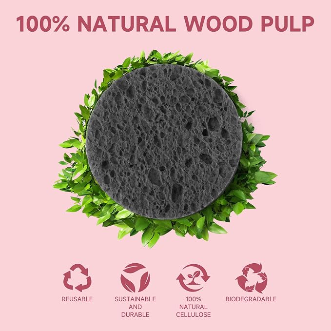 100 Count Compressed Facial Sponges 100% Natural Cellulose Eco-Friendly Makeup - Image 5