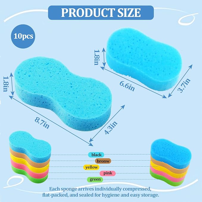 10 Pack Large Car Wash Sponges Non-Scratch Sponges - Image 2