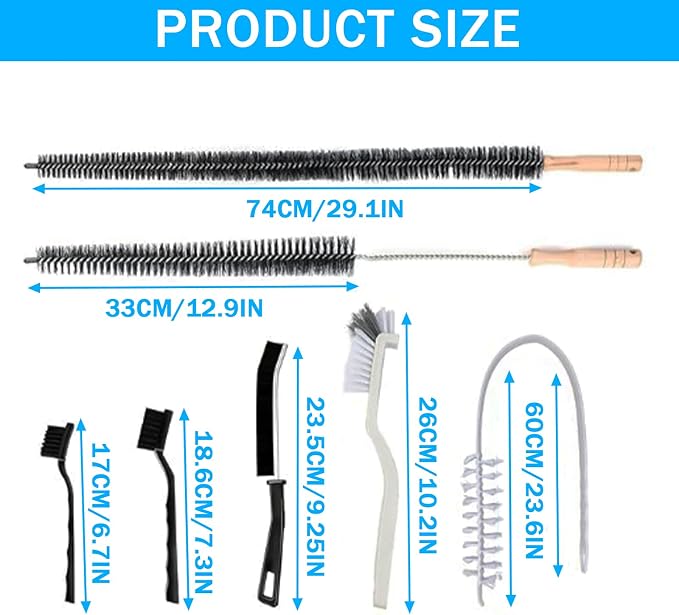 8 Pcs Washing Machine Cleaning Brush, Dryer Vent Cleaner Kit, Long Handle - Image 2