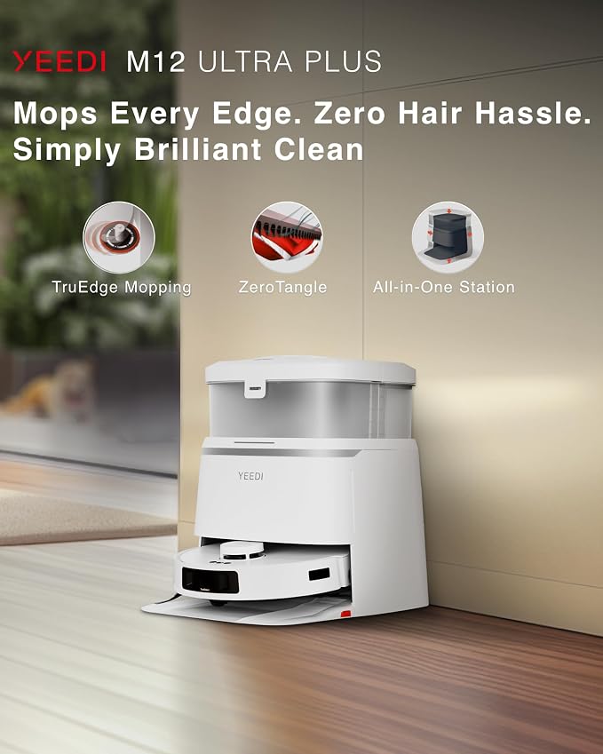 Yeedi M12 Ultra Plus Robot Vacuum and Mop, Upgrade 11800Pa Strong Suction - Image 9