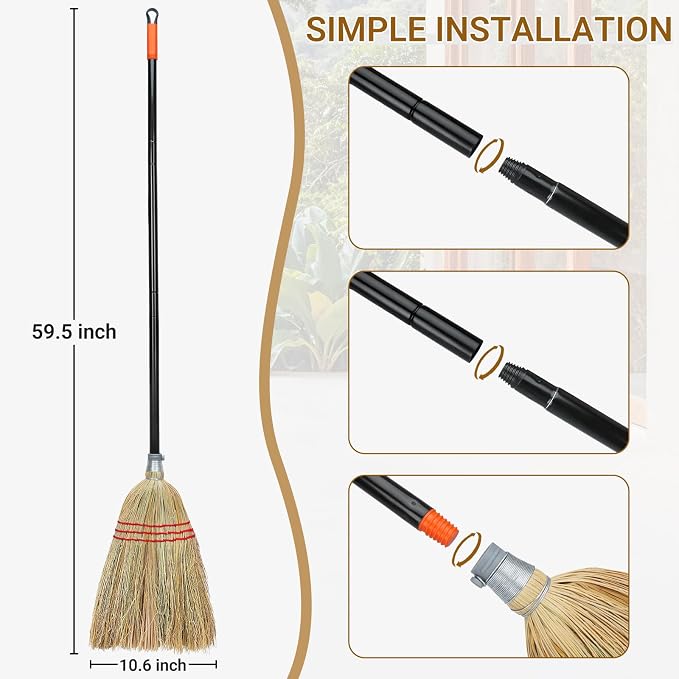 Outdoor Corn Broom, Household Indoor and Outdoor Broom Suitable - Image 2