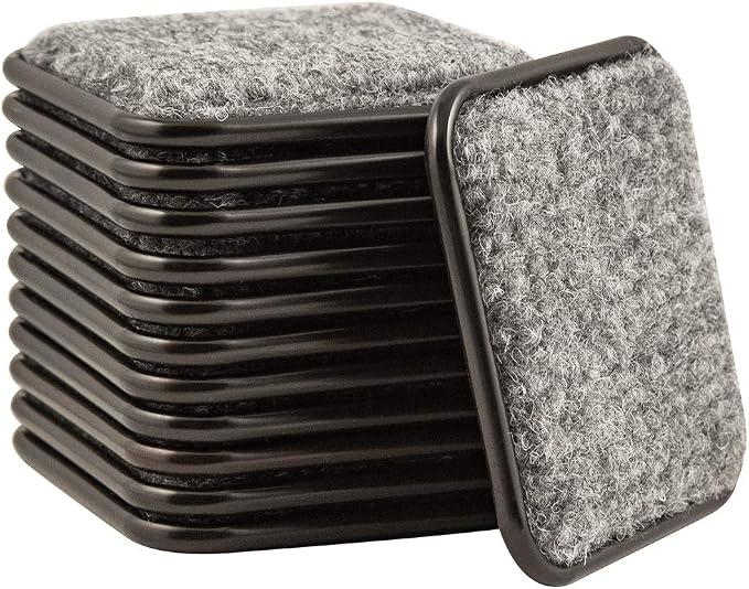 SoftTouch 2 1/2" Square Reusable Carpet Bottom Furniture Caster Cups to Protect by SOFTTOUCH