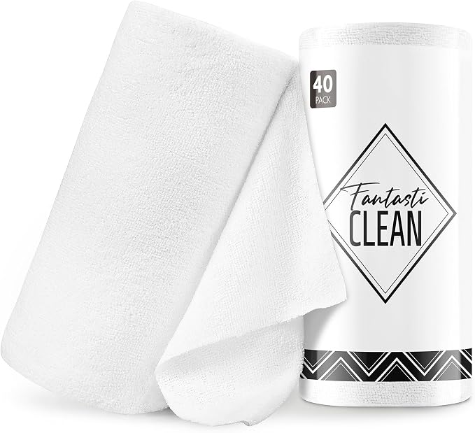 Fantasticlean Microfiber Cleaning Cloth Roll -40 Pack, Tear Away Microfiber by Fantasticlean