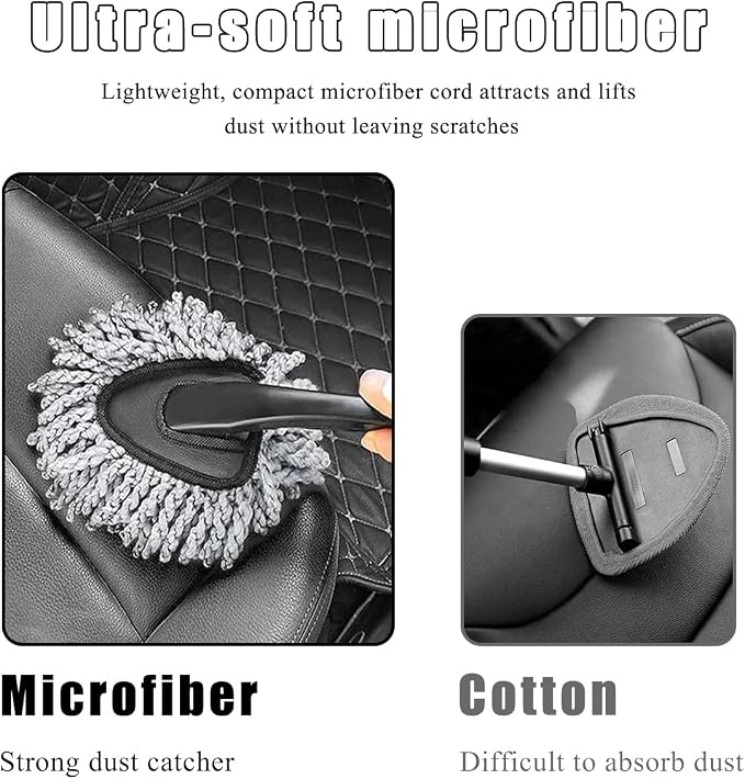 Car Dash Duster Brush, Super Soft Microfiber Multi-Functional Car Cleaning Brush - Image 5