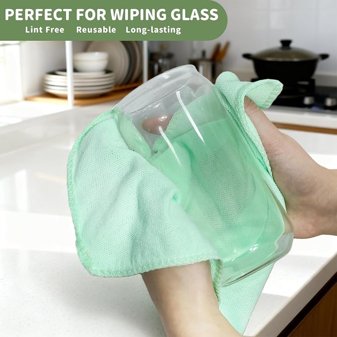 25 Pack Microfiber Cleaning Cloths（11.8x11.8In），Thin Microfiber Towels Bulk - Image 4