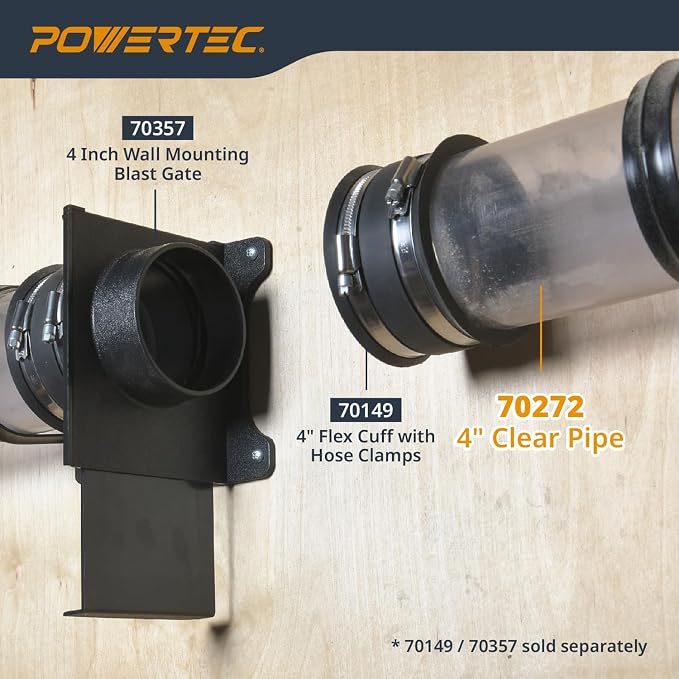 POWERTEC Clear PVC Pipe 4" x 36" Long, 1PK Rigid Plastic Tubing, Round Tube - Image 3