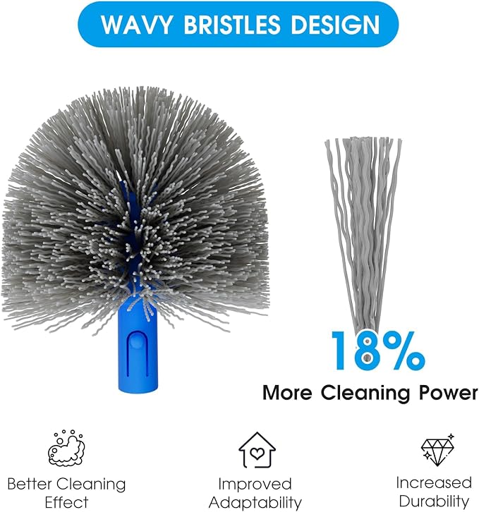 Small Pool Brush Head for Cleaning Narrow Corners Steps, Stiff Wavy Bristles - Image 3