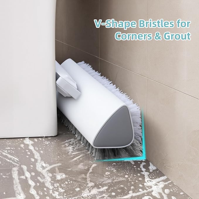 MOPALL Floor Scrub Brush with Long Handle 55", Dual-Sided Stiff Bristle Grout - Image 3