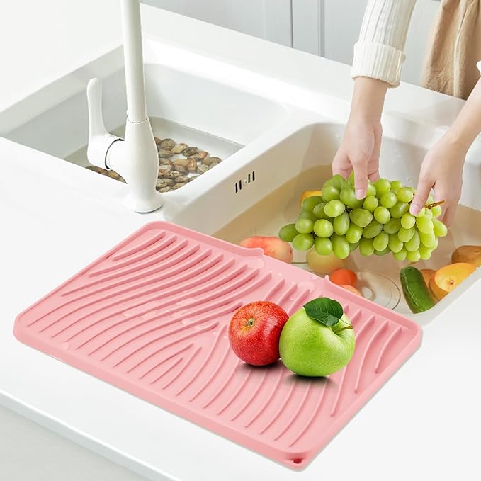 Silicone Dish Drying Mat for Kitchen Counter, Dish Drying Pad, Non-Slip Drain - Image 7