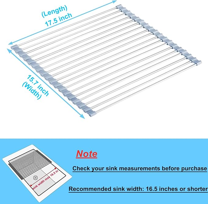 Seropy Roll Up Dish Drying Rack Over Sink Over The Sink Dish Drying Rack - Image 4
