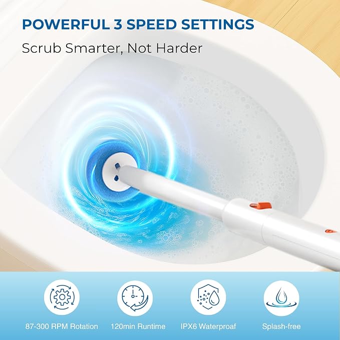 Electric Toilet Brush and Holder Set, 2025 New 4-in-1 Disposable Scrub Kit - Image 3