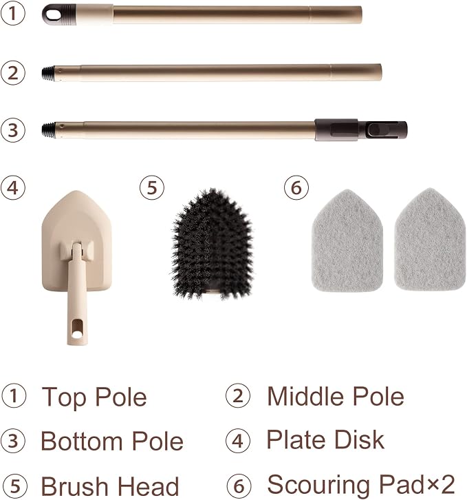Eyliden Floor & Tub Scrub Brush, 2-in-1 Shower Floor Scrubber - Image 7
