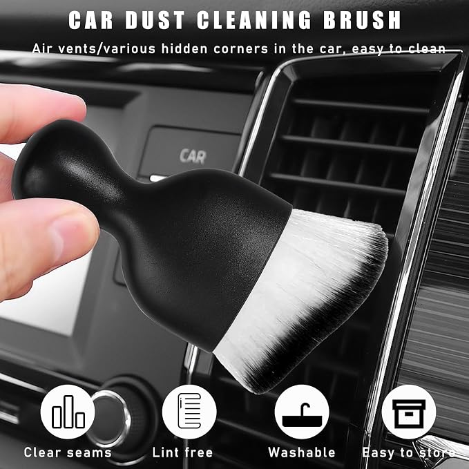Car Interior Dust Brush, Soft Scratch Free Auto Detailing Brushes, Universal - Image 4