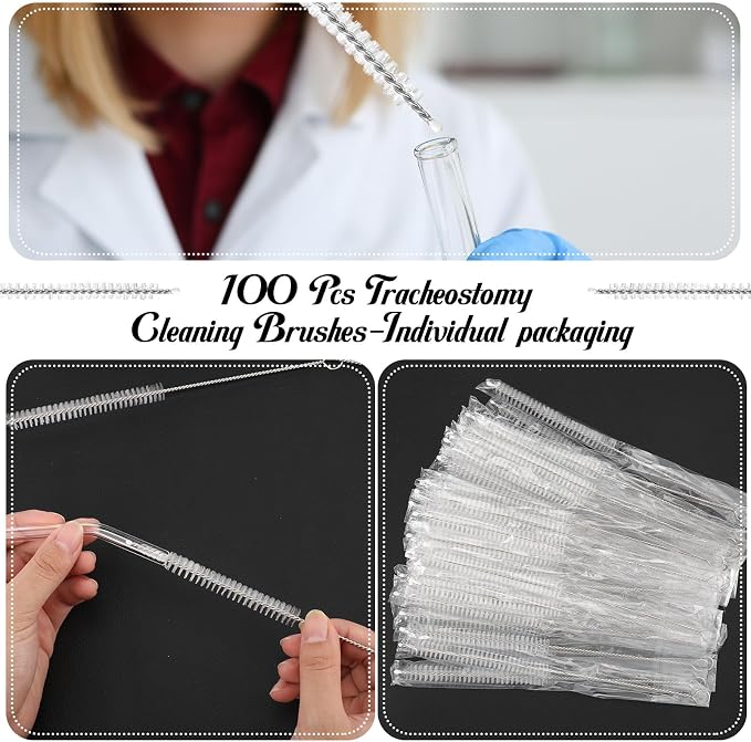 TrelaCo 100 Pcs Tracheostomy Cleaning Brushes Trach Brush Nylon Bristle - Image 6