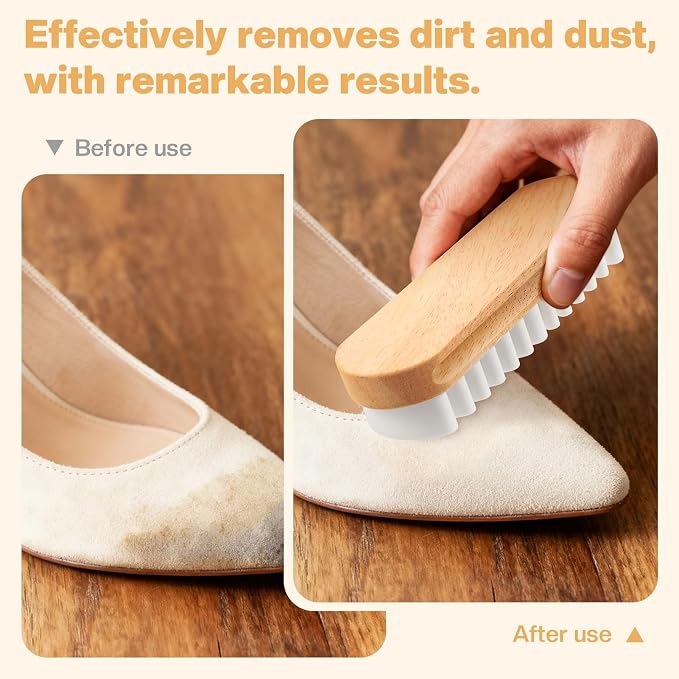2 Pcs Suede Shoe Brush Nubuck Leather Cleaner Shoes Shine Dauber Crepe - Image 4
