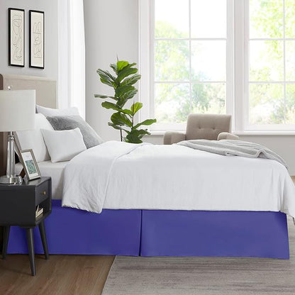 Nestl Royal Blue Twin Bed Skirt - Twin Size Bed Skirt 14 Inch Drop - Brushed Microfiber Bed Skirts - Hotel Quality Pleated Bed Skirt - Shrinkage & Fade Resistant