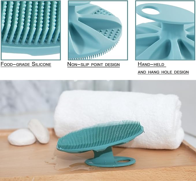 Food-Grade Soft Silicone Body Cleansing Brush Shower Scrubber, Gentle - Image 2