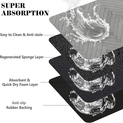 Dog Food Mats for Floors Absorbent, Pet Cat Food Mat - Quick Dry Dog Bowl Mats for Food and Water