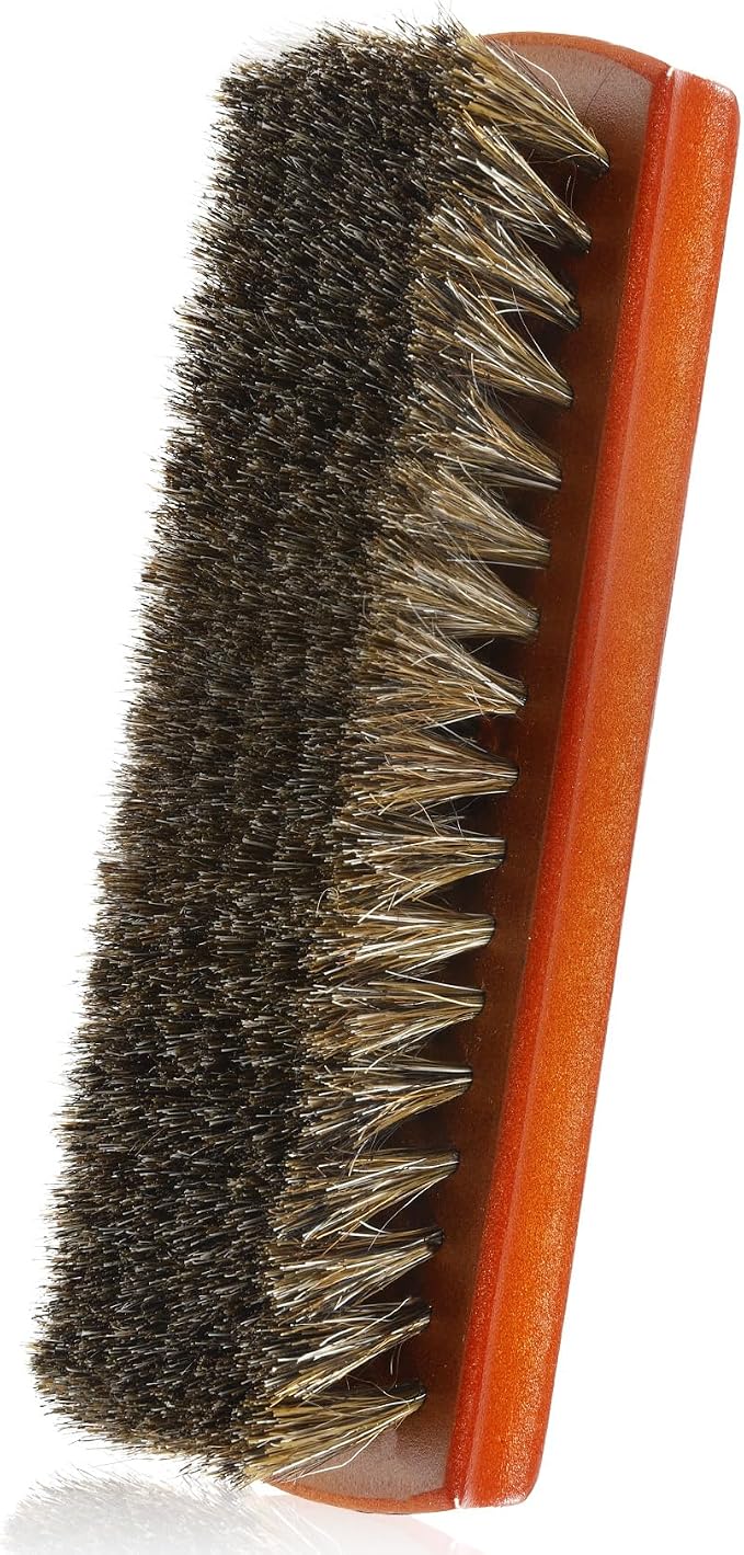 Shoe Brush, Horsehair Shoe Brush Shoe Cleaning Brush Boot Brush by Liwidon