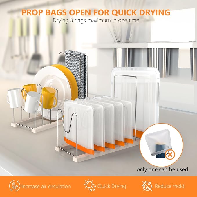 Reusable Bag Drying Rack, Silicone Bag Drying Rack, Dryer Rack - Image 5