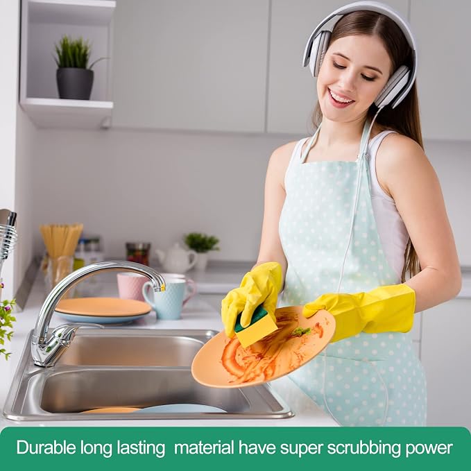 Patelai 100 Pcs Heavy Duty Sponges Kitchen Bulk Dish Sponges Cleaning Scrub - Image 5