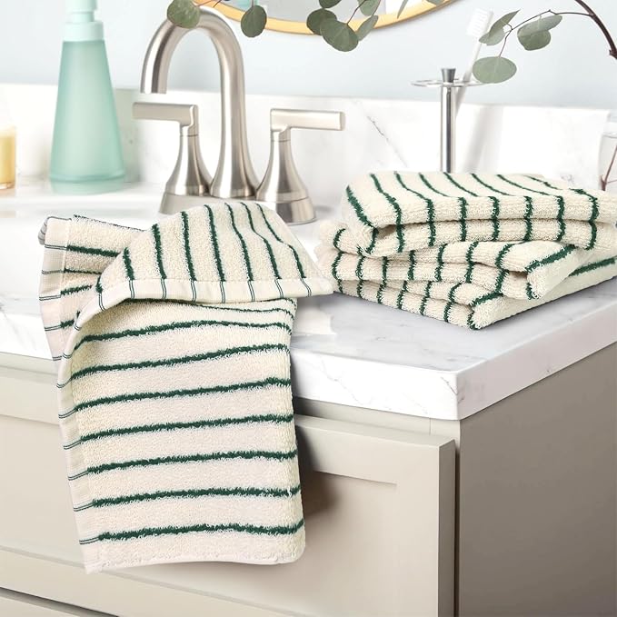 Jacquotha Striped Cotton Washcloths 4 Pack, 13” x 13” - Image 7