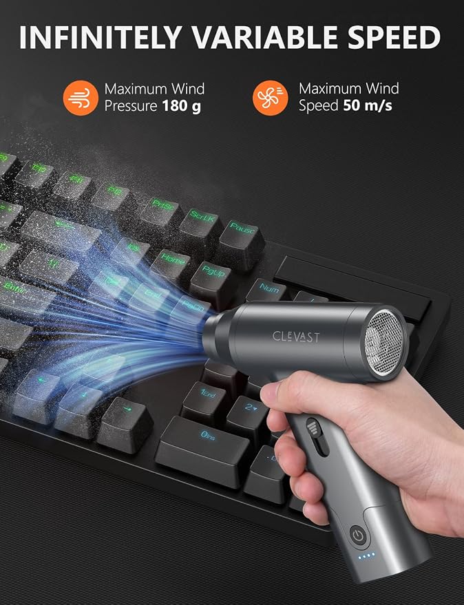 CLEVAST Compressed Air Duster – Super Power Cordless Electric Mini Air Blower - Image 4