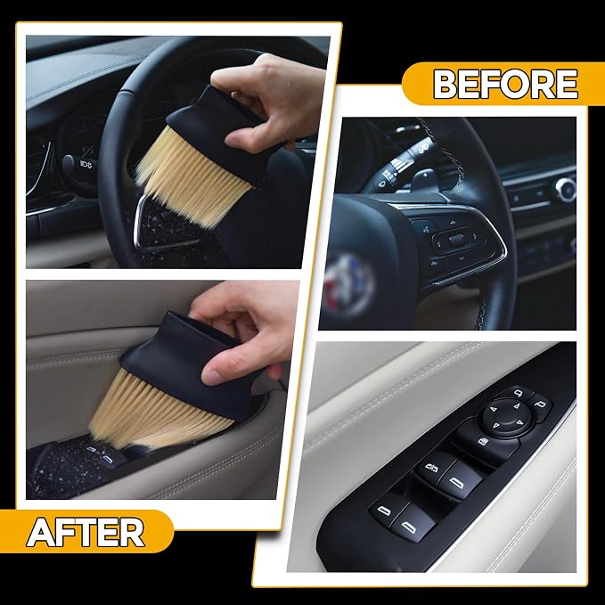 2PCS Car Detailing Brush, Automotive Interior Dusting Brush, Soft Car Interior - Image 6