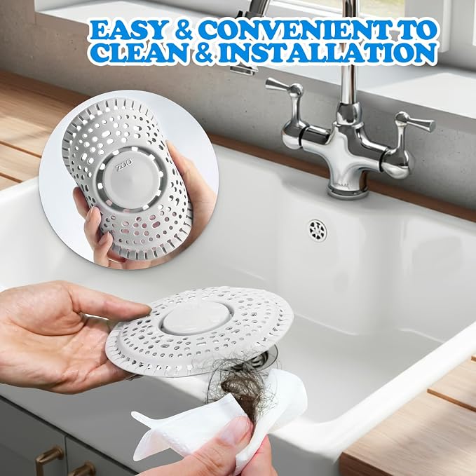 zaa Shower Drain Hair Catcher, 2 Pack Premium Silicone Drain Protector & Shower - Image 5