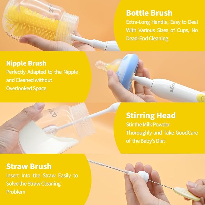 Electric Bottle Brush Cleaner, Portable Electric Baby Bottle Brush Cleaner - Image 4