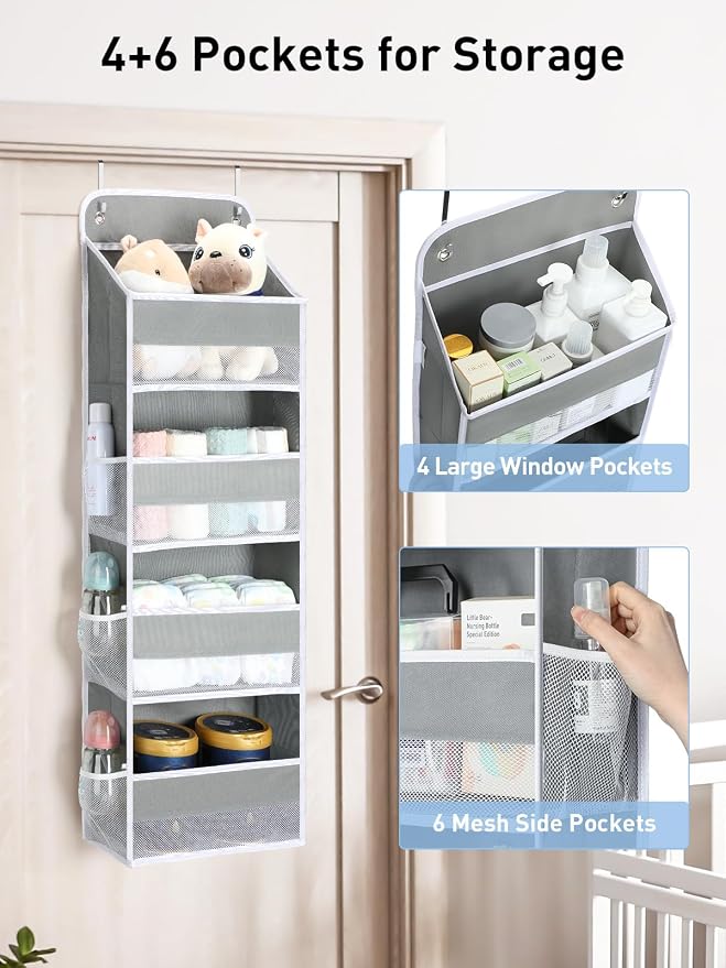Yecaye 1 Pack Over the Door Organizer, 35.2lbs Load Toy Stuffed Animal Storage - Image 3