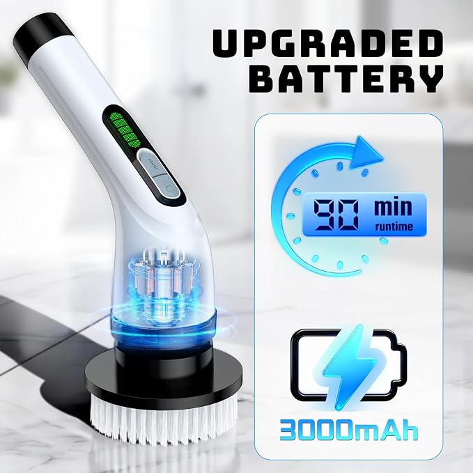 Electric Spin Scrubber, Powerful 2-Speed Cleaning Brush, IPX7 Waterproof - Image 2