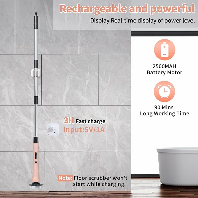 Electric Spin Scrubber, Hillyfe Bathroom Scrubber Electric - Image 5