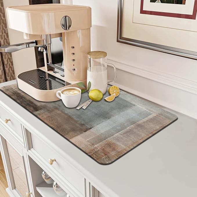MCALK Brown Dish Drying Mat for Kitchen Counter, Dark Brown Dish Drying Pad - Image 7