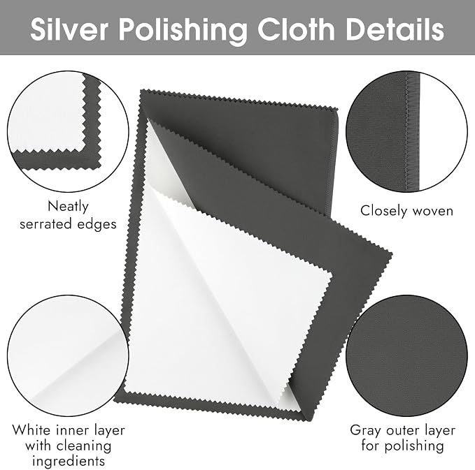 3 Pcs Silver Polishing Cloth, Large 10" X 12.5" Jewelry Cleaner Cloth, Soft - Image 4