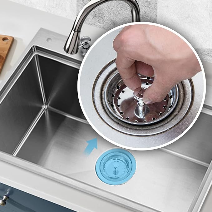 2 PCS Kitchen Sink Strainer and Stopper Combo Basket Replacement - Image 8