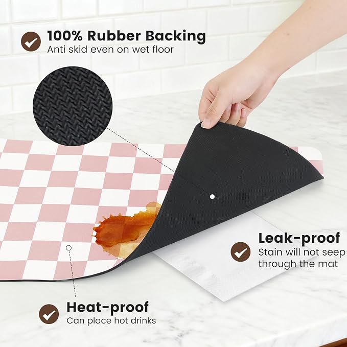 16" x 24" Checkered Dish Drying Mat - Image 6